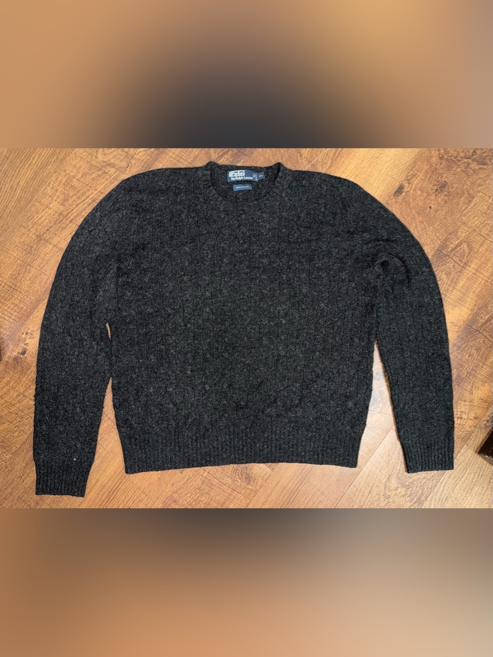 Ralph Lauren Men's Dark Charcoal Crewneck Cashmere Sweater